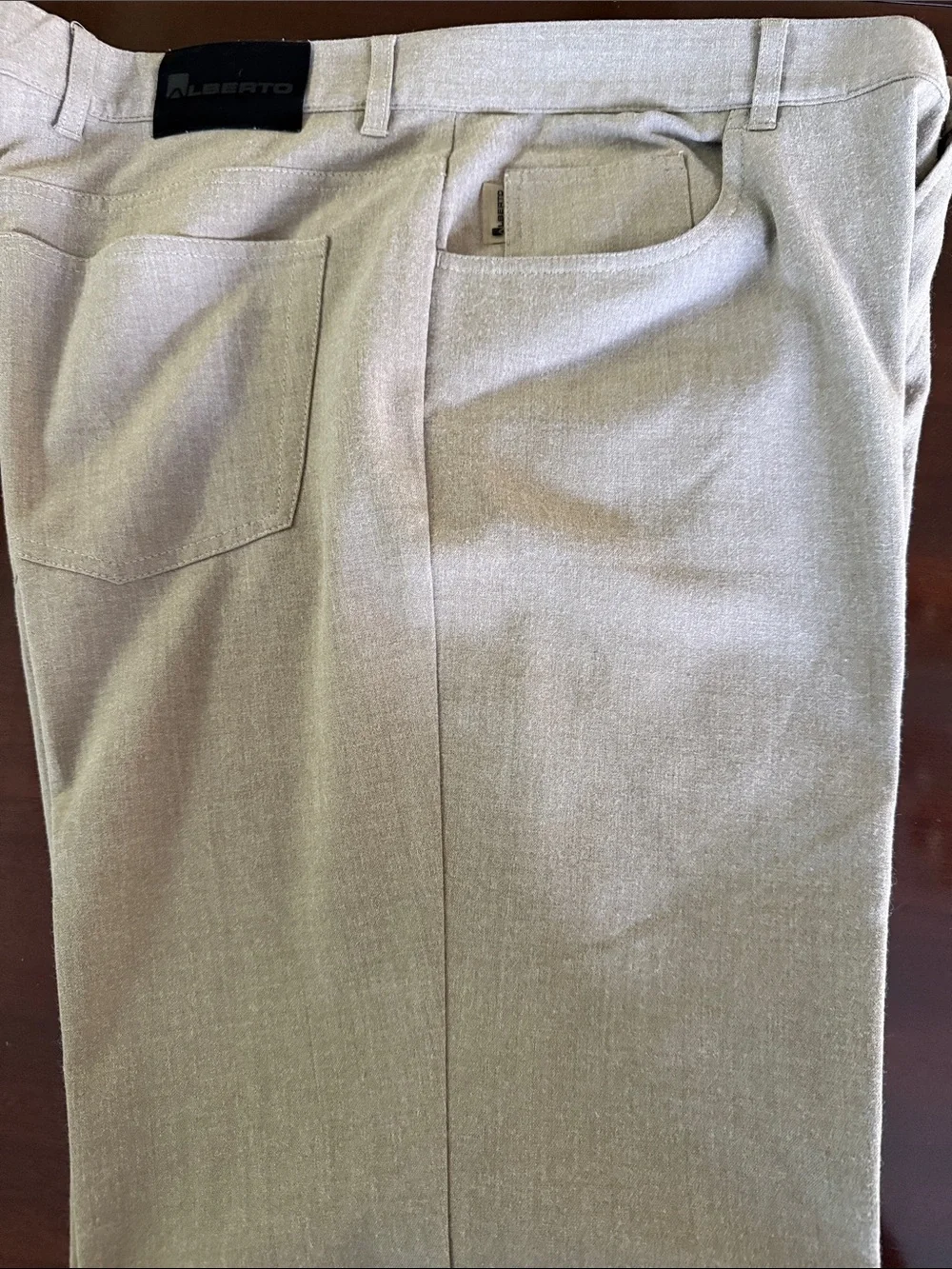 Alberto Men's Light Beige Dress Pants — Tailored Comfort
